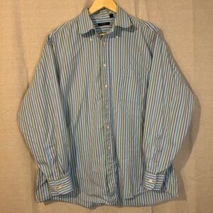 VTG BURBERRY LONDON Mens Striped Button Down Long Sleeve Shirt